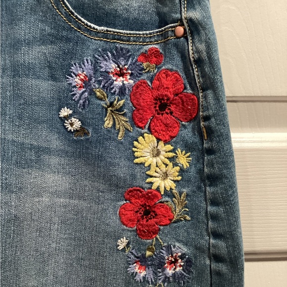 Denim Skirt with Embroidery - Picture 3 of 5